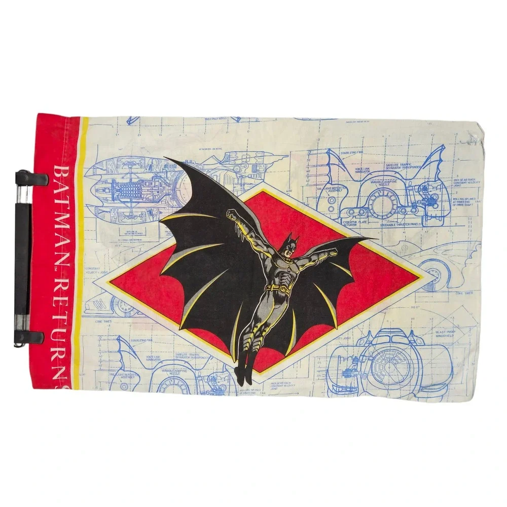 Vintage DC Comics Batman Returns Pillowcase Standard 1992 Blueprint Graphic